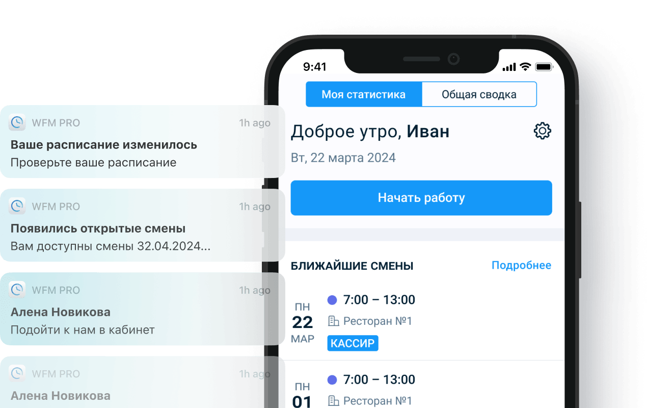 Страница WFM в TARGControl